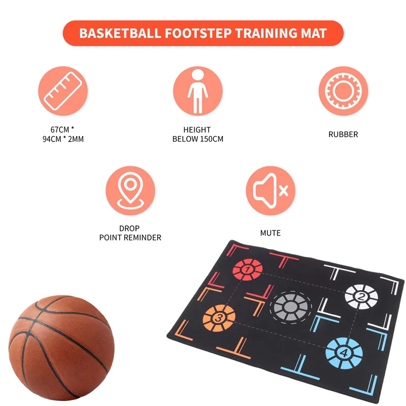 ABVH-Tappeto da allenamento per basket Tappetino da allenamento pieghevole antiscivolo per basket Attrezzatura per interni ed esterni, per adolescenti Durevole