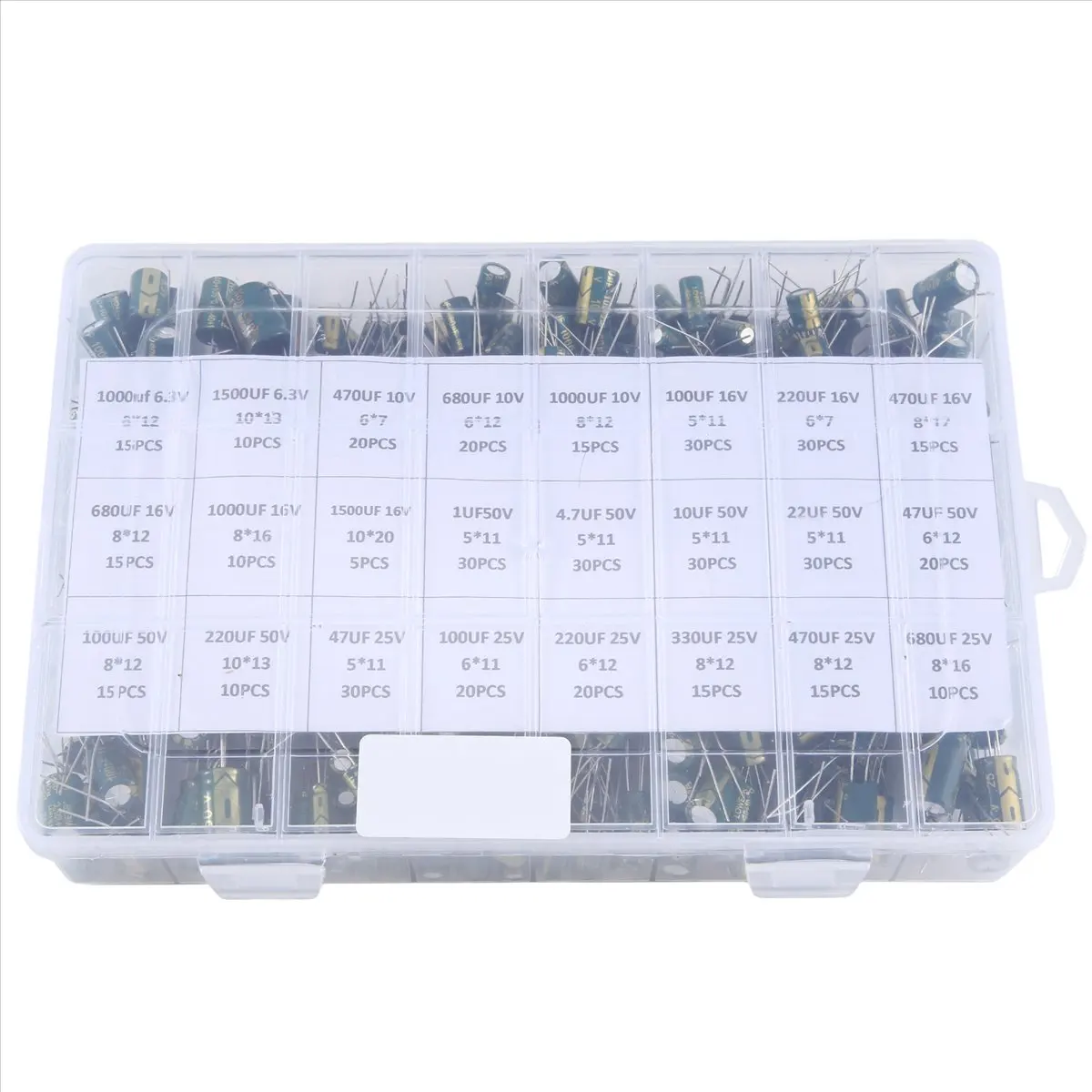 【SPECIAL OFFER】460PCS Aluminum Electrolytic Capacitor High Frequency Inline Kit 24 Kinds Of Specifications Resistance Value