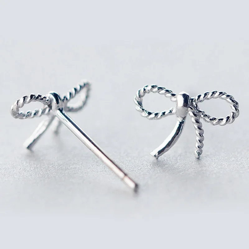 Bow Stud Earrings for Women 2024 Cool Metal Korean Earrings OL 2000s Aesthetic Jewelry Party Favors