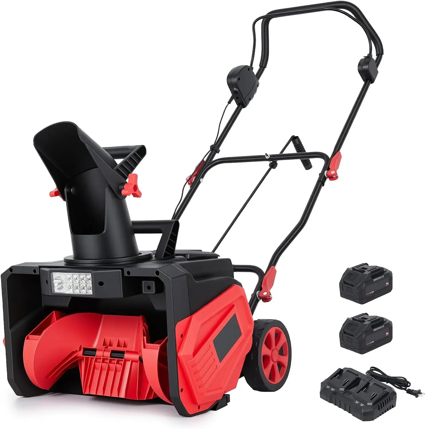 40V 20-Inch Cordless Electric Snow Blower with 2 X 4.0Ah Batteries & Charger, Brushless Motor, 12-Inch Clearing Depth, 180° Rotating Chute, Up to 25-Ft Throw, LED Light