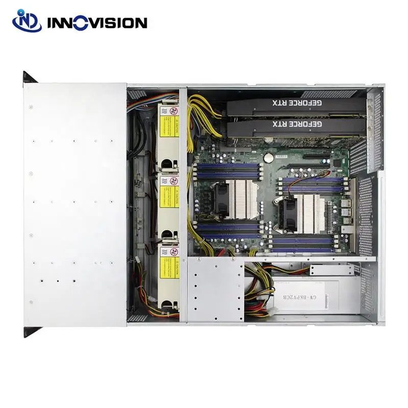 High Efficiency 4U GPU Server case Support Max 5 Graphic Card 4090 3090 3080 GPU Case for Deep Learning Edge Computing Computer