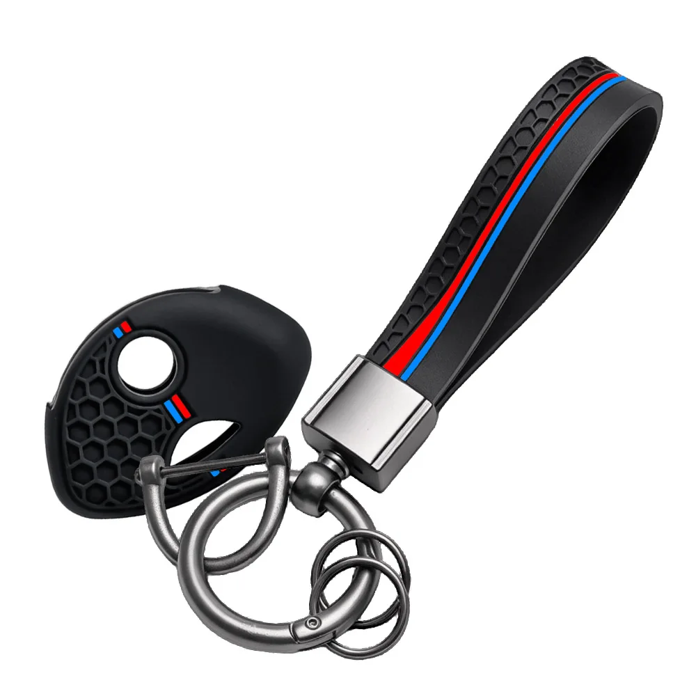 For BMW K1200R K1200S R1200RT K1300R K1300S S1000RR F650GS F800GS F800ST Silicone Motorcycle Keyring Key Chain Cover Case Shell
