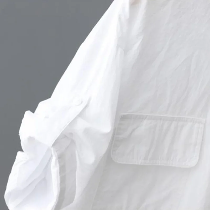 Orange Solid Casual Cotton Polo-Neck Single Breasted Short Sleeve Women's Blouse Shirt Korean Fashion Female Clothing Tops 2025