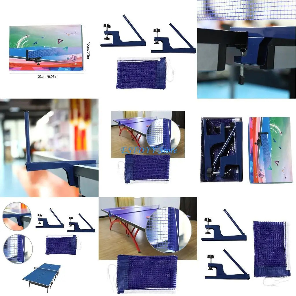 

G6DE Pingpong Screw On Clamp Net Adjustable Post Set Table Tennis Net and Post Set for Most Standard Table Easy to Install