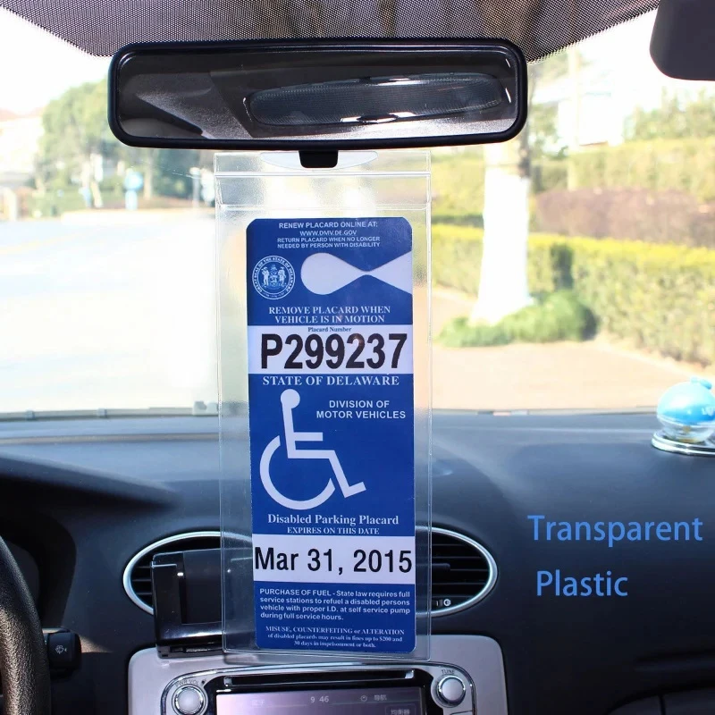 Handicap Parking Placard Holder Ultra Transparent Disabled Parking Permit Placard Protective Holder