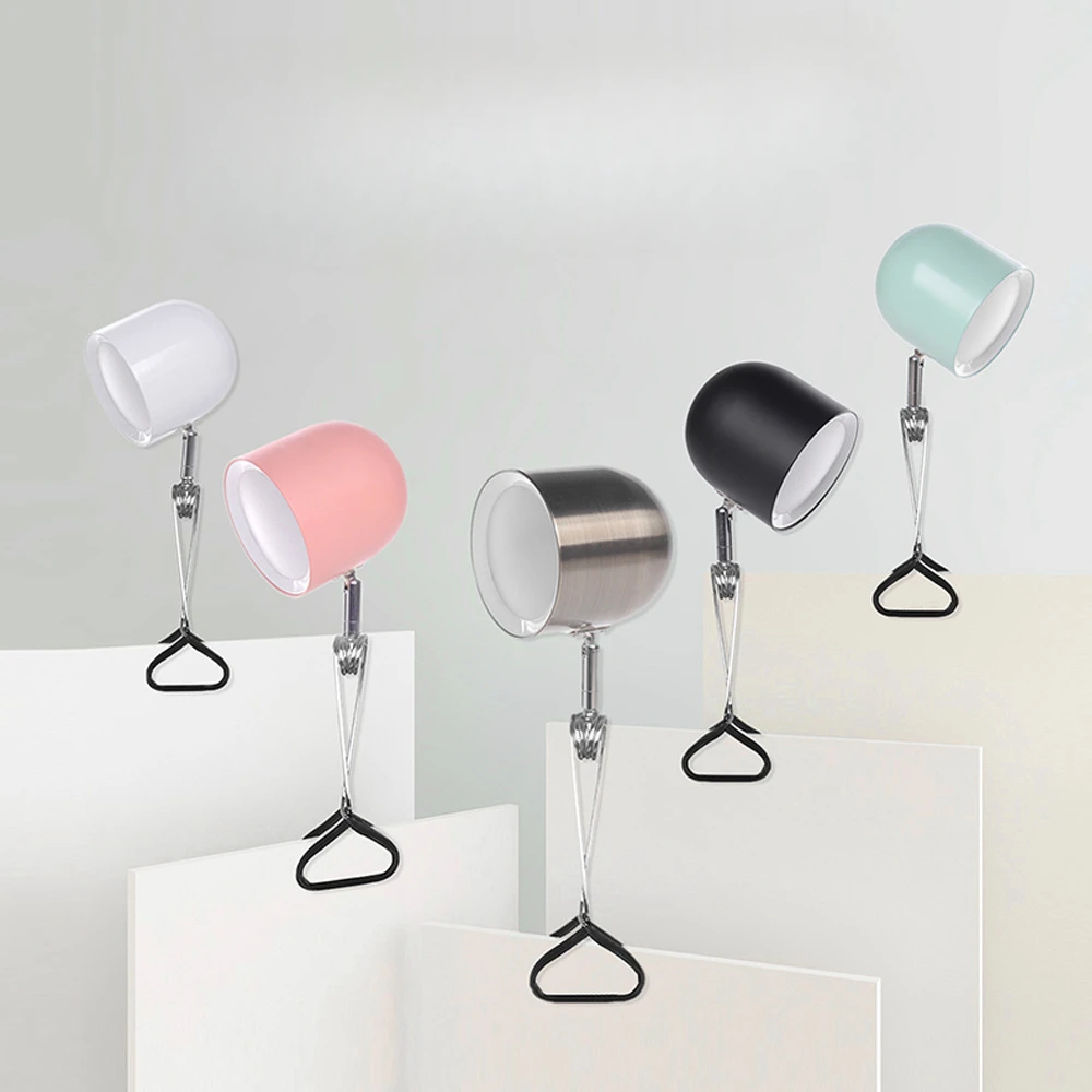 

Nordic Popular Macaron Colored Bed Head Simple Night Light Student Dormitory Study Reading Eye Protection Clip Light