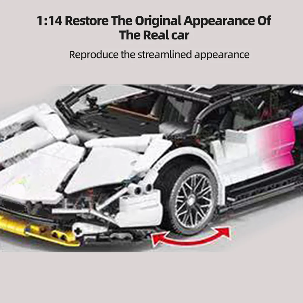 1295 PCS Supercar Bouwstenen Set voor mannen Desktop Decoratie 1:14 kinderen STEM Onderwijs Bricks Kerst Puzzel speelgoed