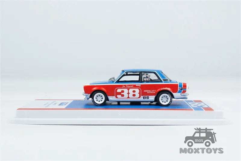 Tarmac Works 1:64 Datsun 510 SCCA National Championship 1973 Red and Blue#38 Diecast Model Car