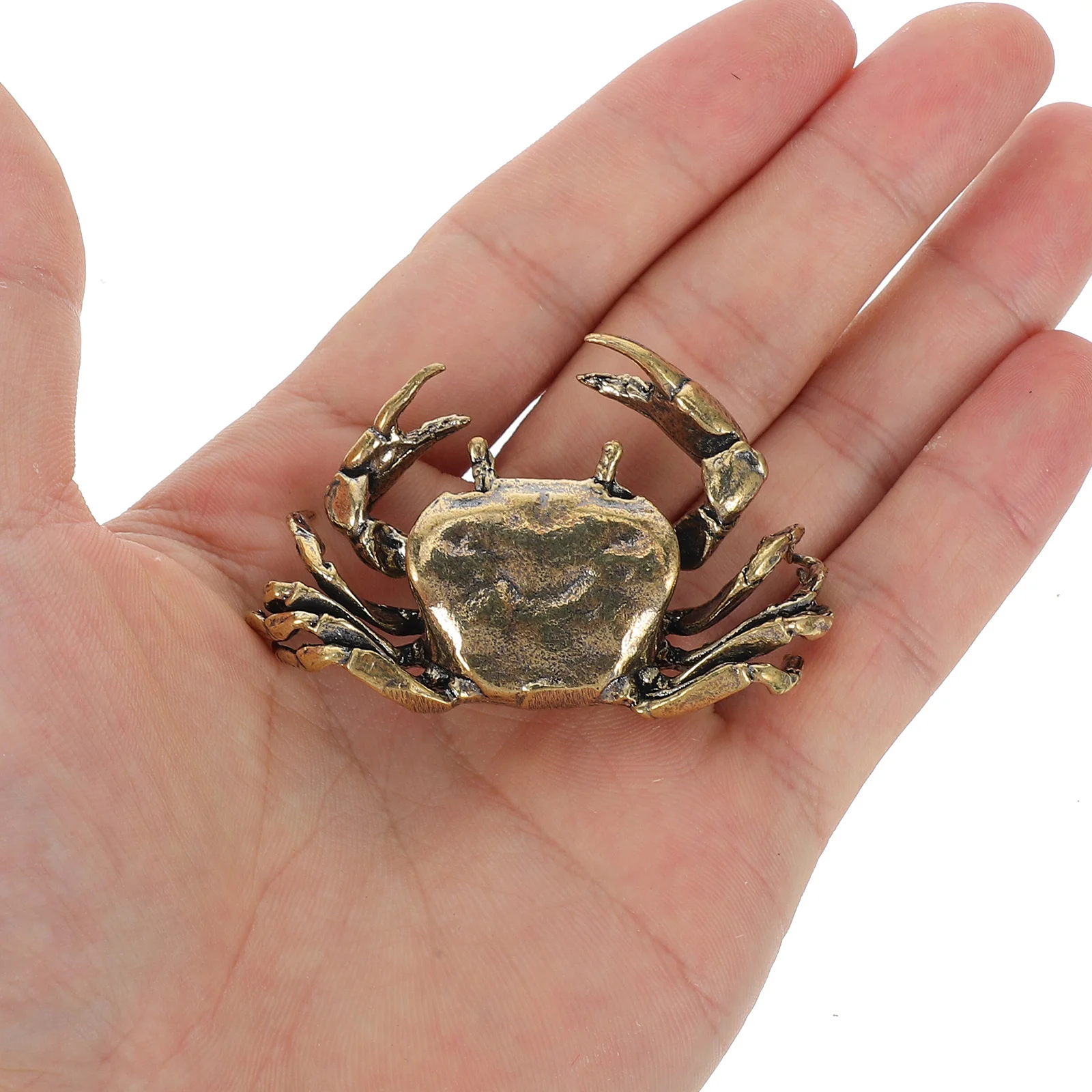 

Small Brass Crab Art Piece Polished Finish Tea Time Decoration Desktop Animal Sculpture for Office Home Bedroom Tabletop Decor