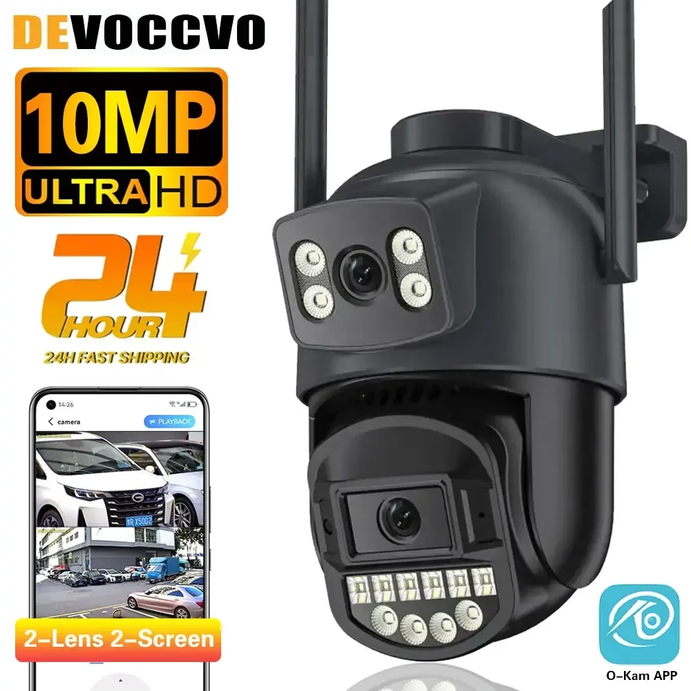 

5K 10MP HD Wifi PTZ Camera Outdoor 5MP Dual Lens Dual Screen AI Auto Tracking IP Camera CCTV Audio Video Surveillance P2P O-Kam