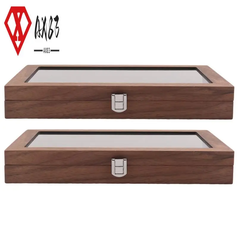 

AX83-2X 12 Grid Walnut Pen Storage Holder Pen Case Wear-Display Student Gift Anti Dust-Rectangle Fountain Box Pen-Collection