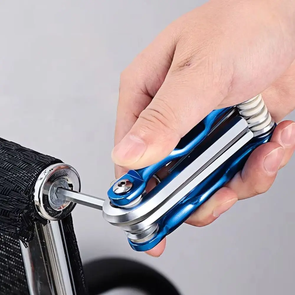 

Metal Handle Portable Folding Hex Wrench 8 in 1 Wrench Torx Hexagonal Spanner Multifunctional Screwdriver