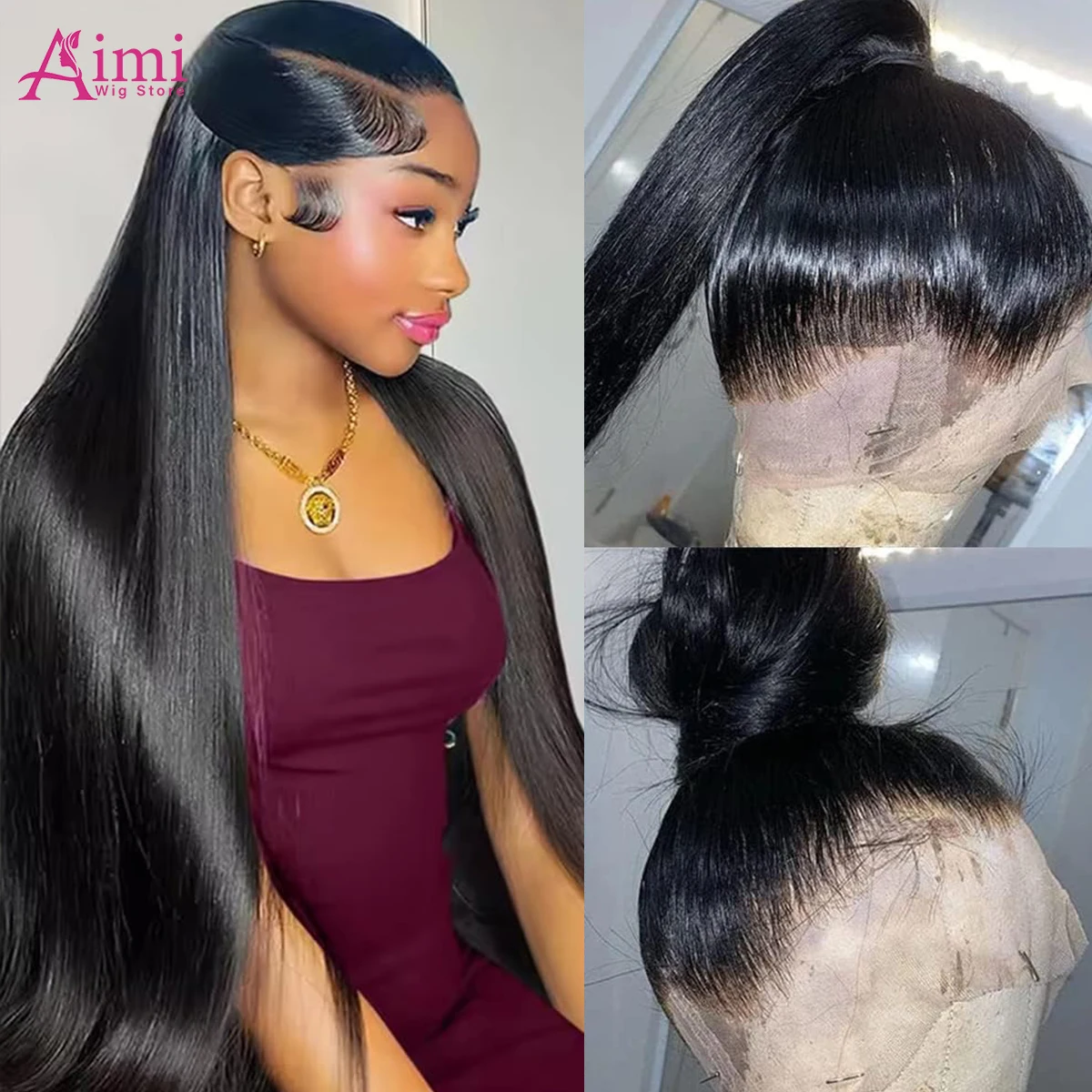 30 Zoll Knochengerade Echthaar 360 13x6 13x4 HD Transparente Vollspitze-Frontal-Perücke Brasilianisches schwarzes Echthaar für Frauen