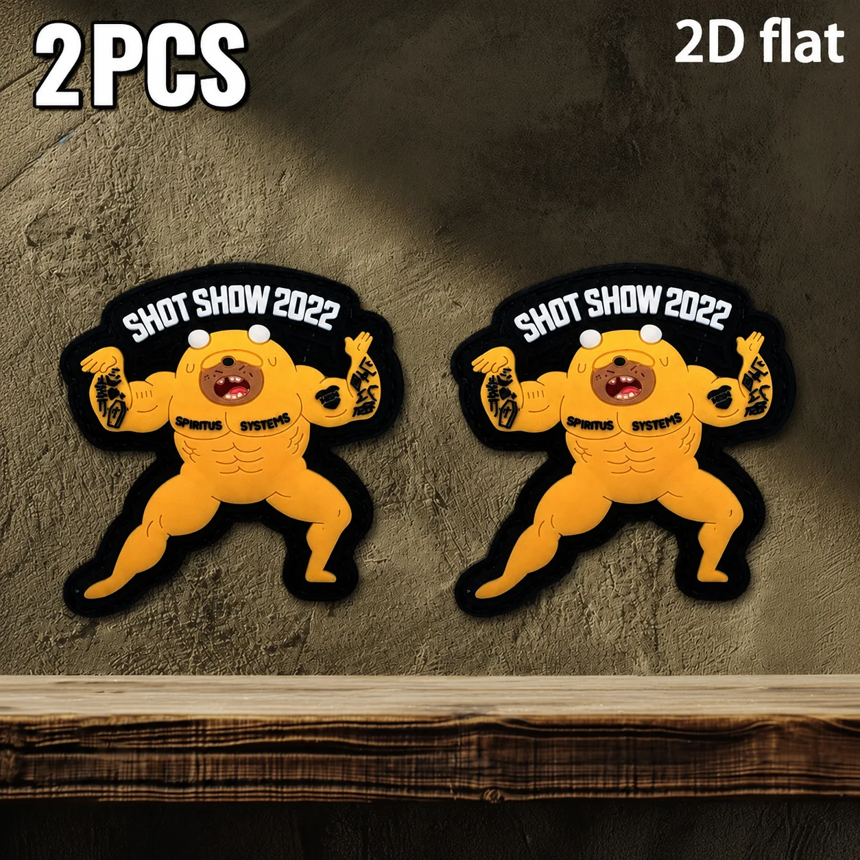 Muscular Big Dog Cartoon Alien-Shaped English Logo Velcro Patch with Free Fur Surface, Available in Various Sizes, 1Pc/2Pcs/3Pcs, Waterproof, Wear-Resistant, Anti-Bending, Suitable for Outdoor Wear, Collection, Play, Versatile Decoration view 3