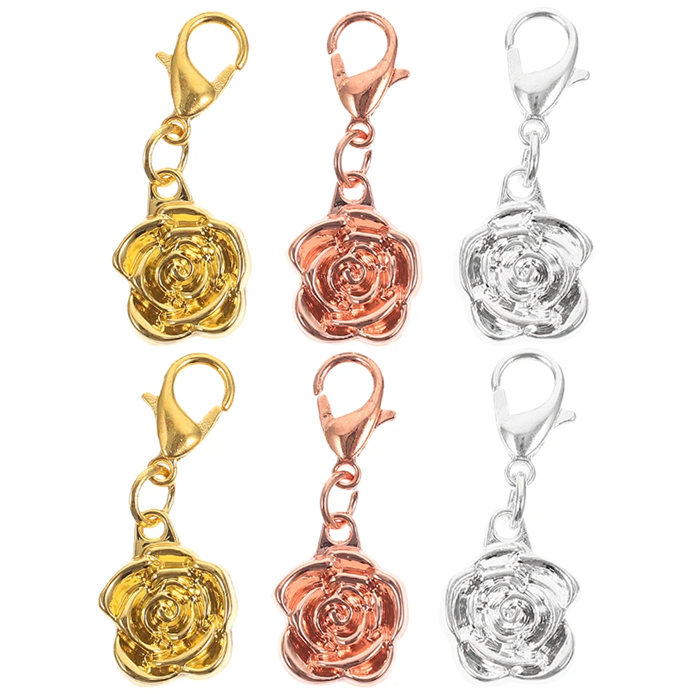 

6pcs Magnetic Clasps Silver Gold Rose DIY Necklace Clasp For Jewelry Bracelet Extender Lobster Clasp Replacement