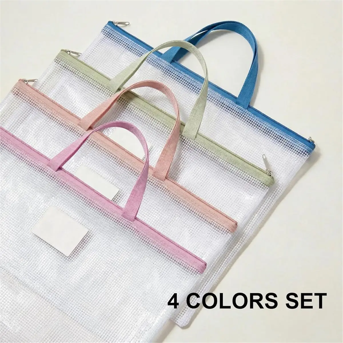 【MUST-HAVE LIST】 4-Pack Large Sew Project Bags A2 Size with Handle, Mesh Design for Quilting and Crafting