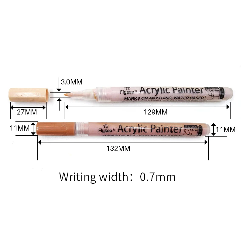 Art Drawing Acrylic Paint Ceramic Painting Pen Graffiti Skin Color Body Marker Pen DIY Painting Shoes Washable Waterproof Tool