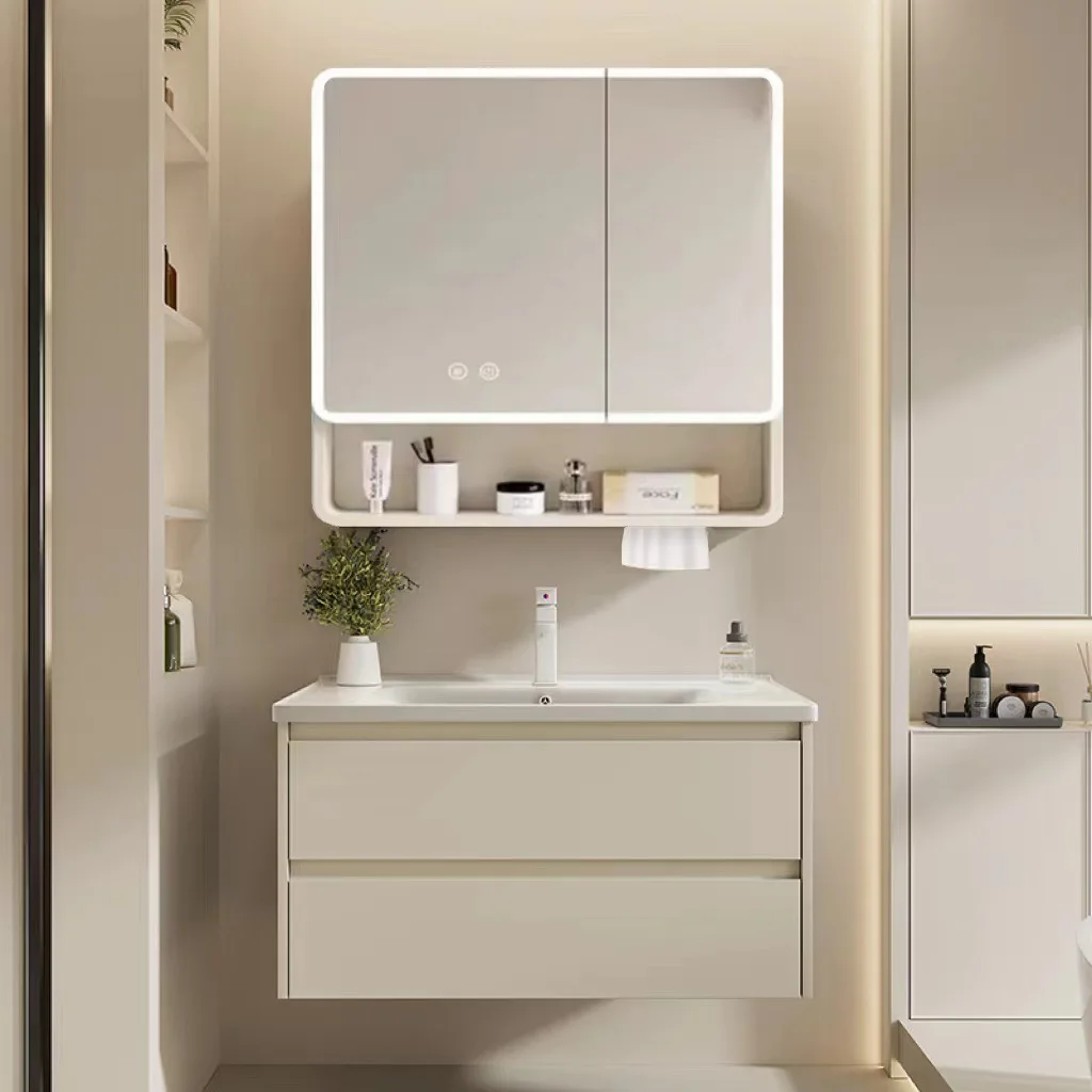 

Thickened honeycomb aluminum bathroom cabinet ceramic integrated basin combination toilet deepened large diameter sink basin sid