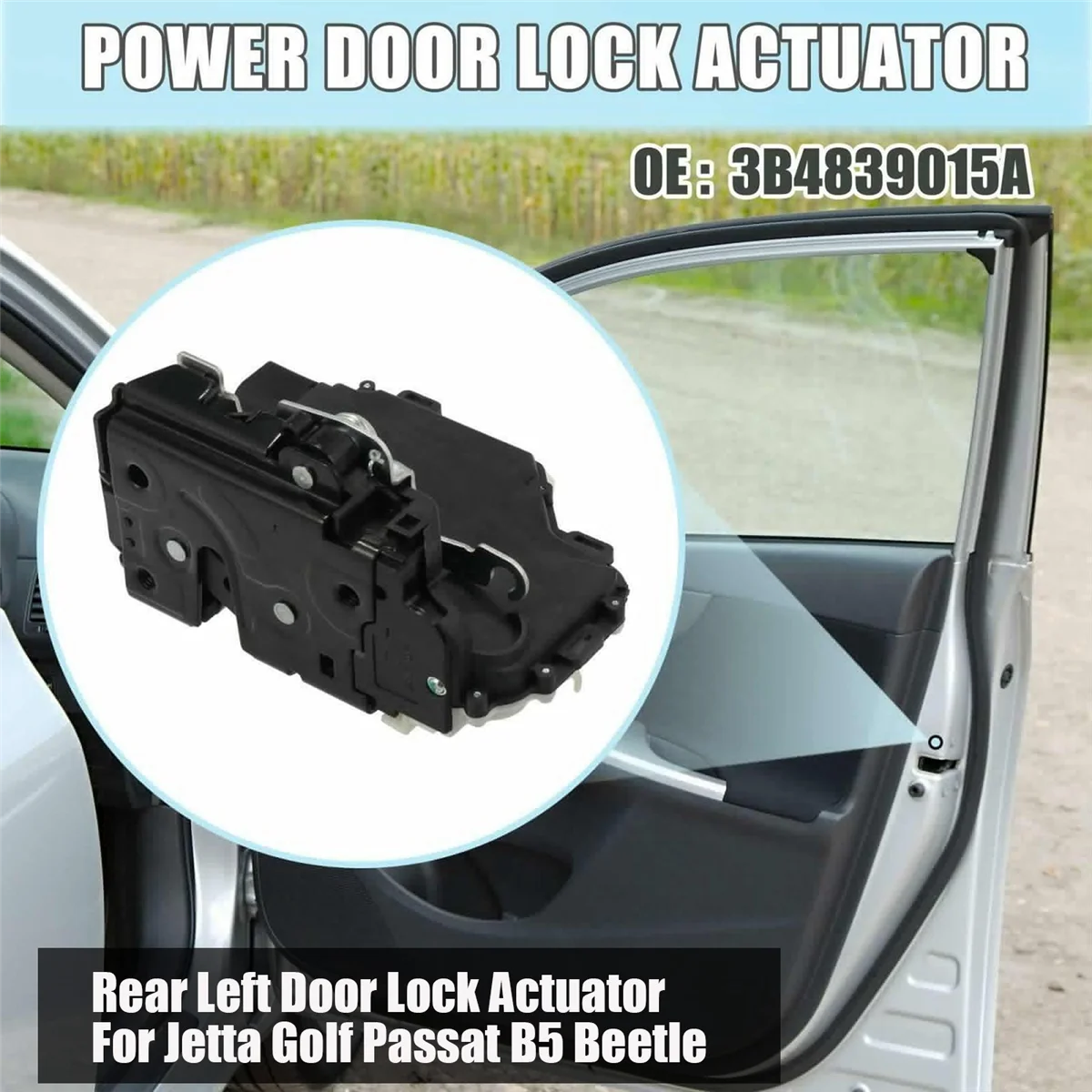 Rear Left Side New Door Lock Actuator Latch for Golf B5 3B1839015A