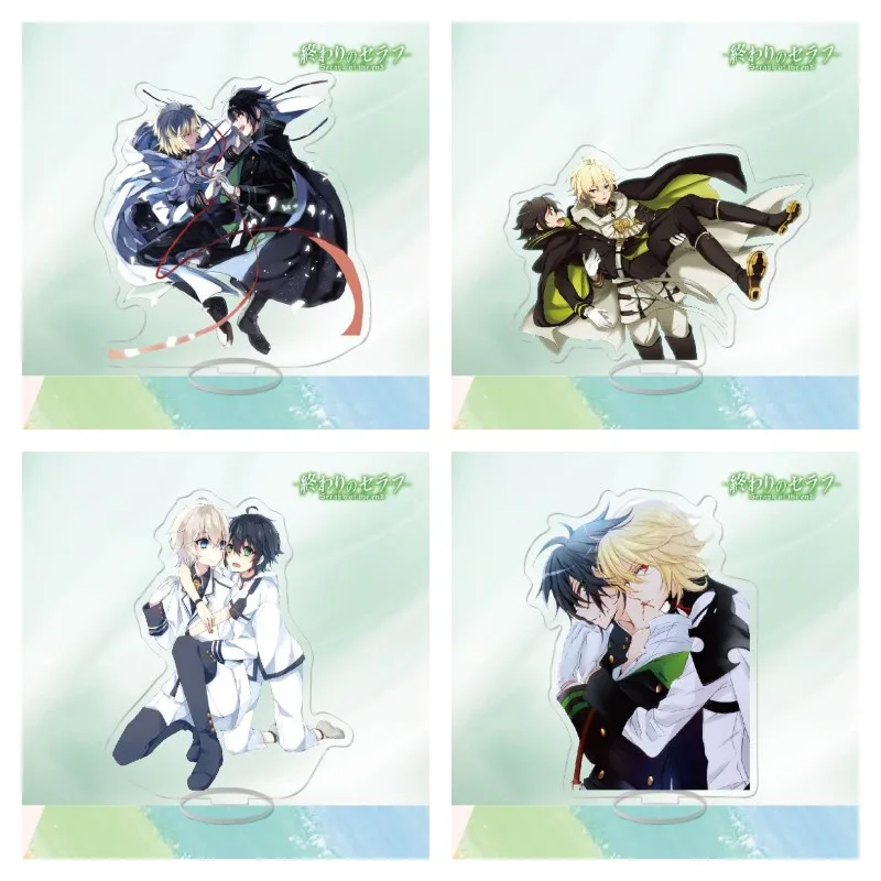 Hot Anime Seraph of the end Figure Mikaela Hyakuya Yuichiro Hyakuya Acrylic Stand Model  Plate Desk Decor Standing Sign Toys