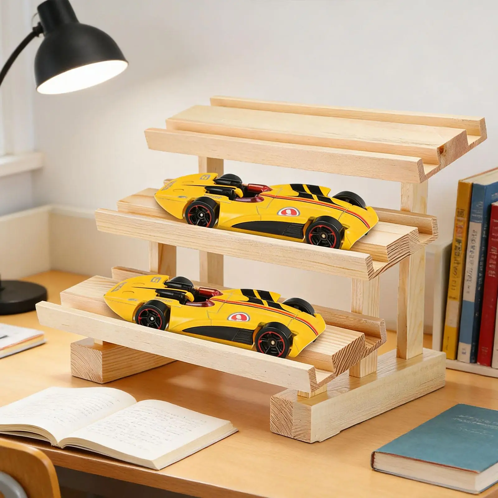 Wood Display Riser Product Stand, Jewelry Display Riser Shelf for Car Model Desktop Buffets Decor