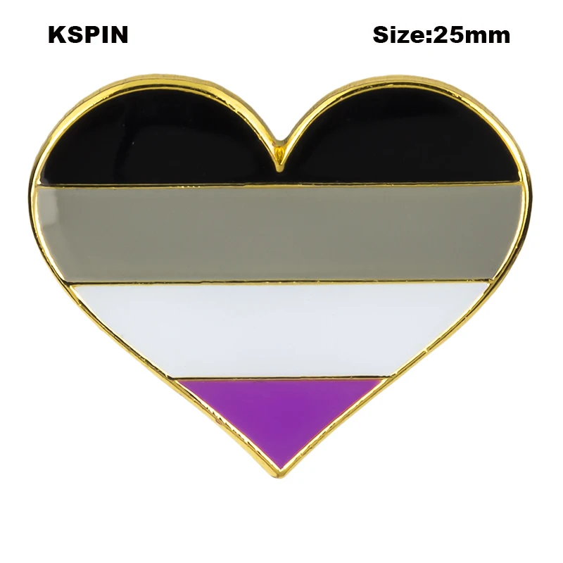 Bear Pride  heart shaped Badge Symbol Pin Metal Badges Decorative Brooch Pins XY0625