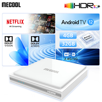 MECOOL KM2 Plus Deluxe Android TV Box With Netflix 4K Certified Dolby Atmos/Dolby Vision 4+32G WiFi6 1000M LAN Port Media Player