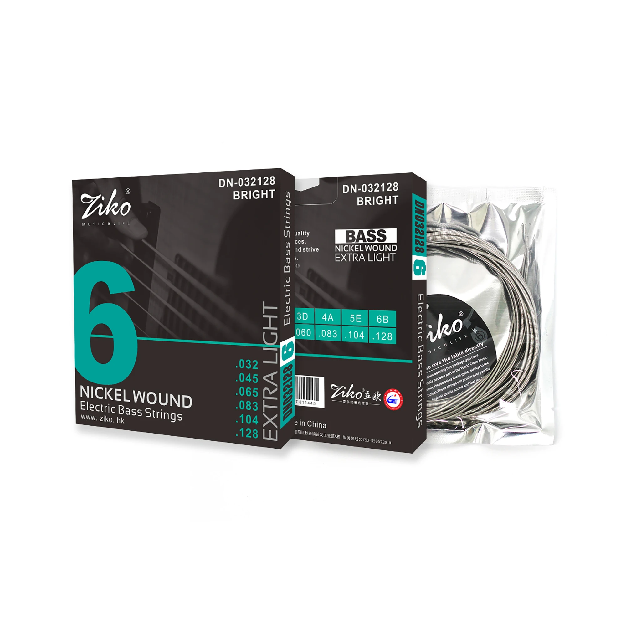 

ZIKO DN-032128 6-String Bass Guitar Strings Hexagonal Steel Core Nickel Wound Bass Guitarra Strings Guitar Parts & Accessories