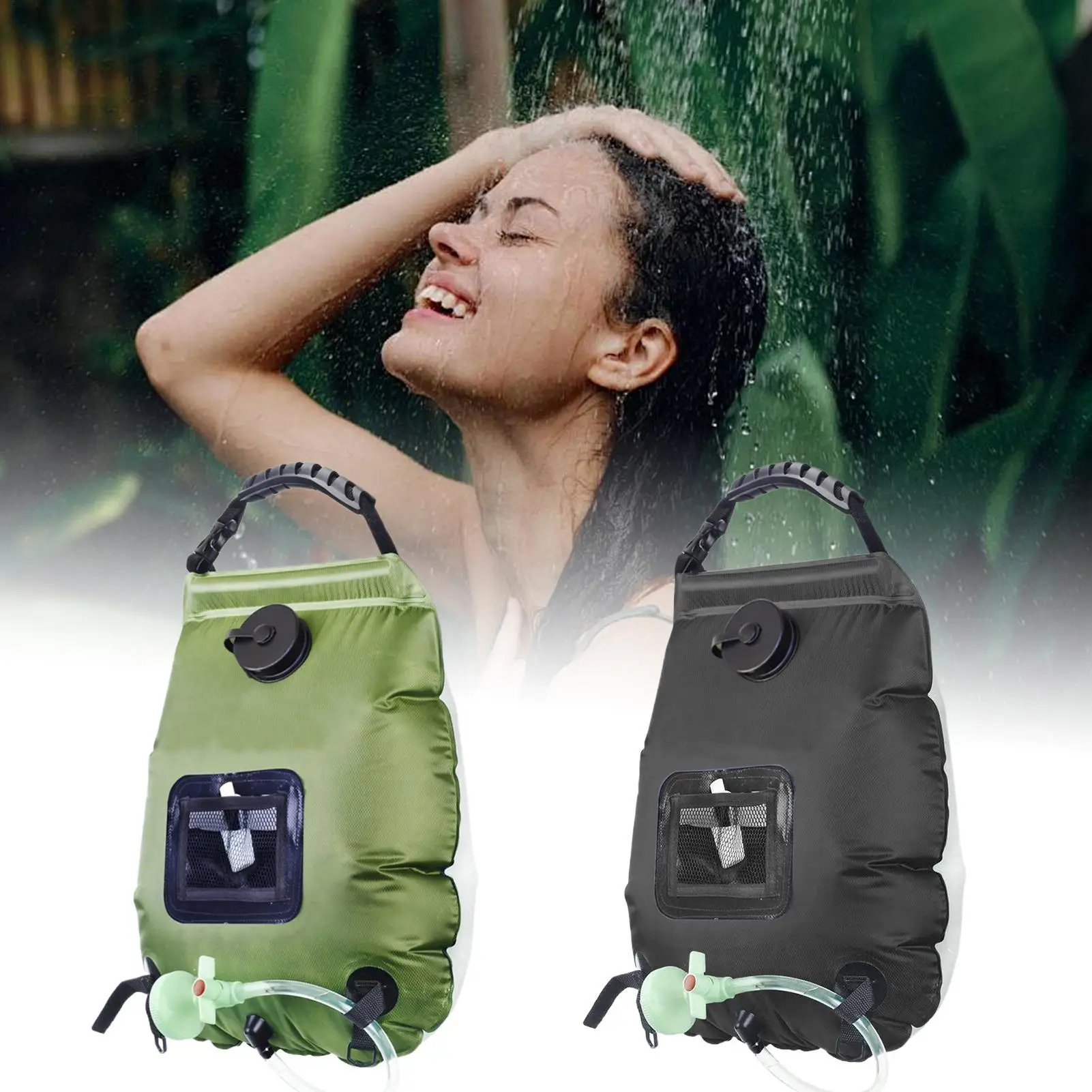 Camping Shower Bag 5 Gallon/20L Removable Solar Bath Pouch With Shower Head And Hose Portable Camping Shower For Outdoor Beach