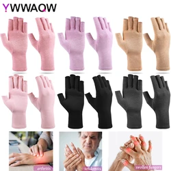 Guantes de compresión para artritis para hombres y mujeres, guantes sin dedos para aliviar el dolor muscular, guantes de escritura a granel, 1 par