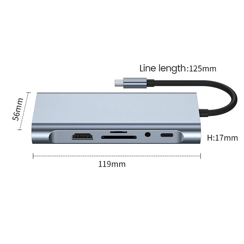 Docking Station USB Hub 12 In 1 4K 30Hz: -Compatible, USB 2.0, USB 3.0, PD, SD/TF