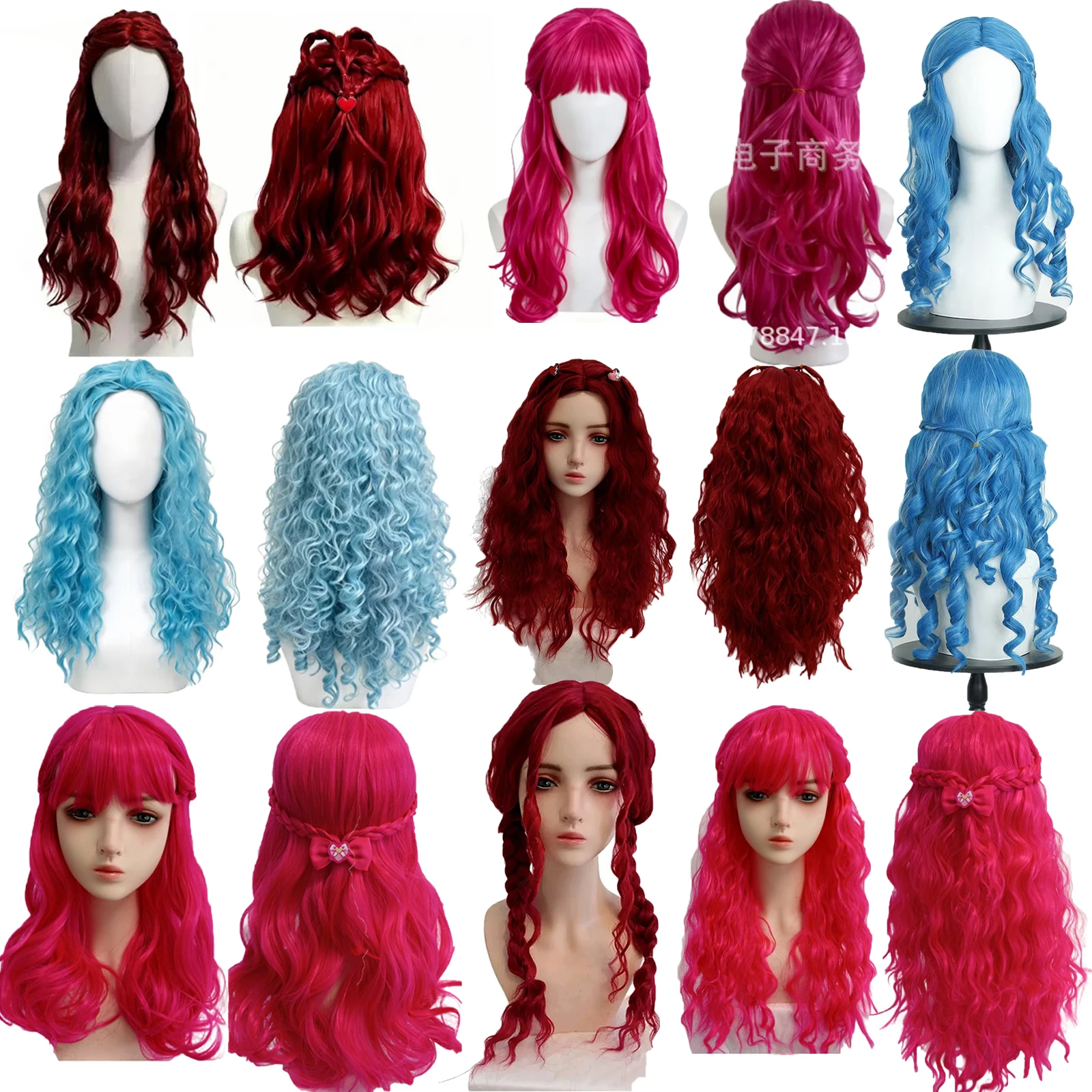 Descendants 5 Wig for Girls Cosplay Party Kids Descendants 5 Accessories for Halloween Carnival