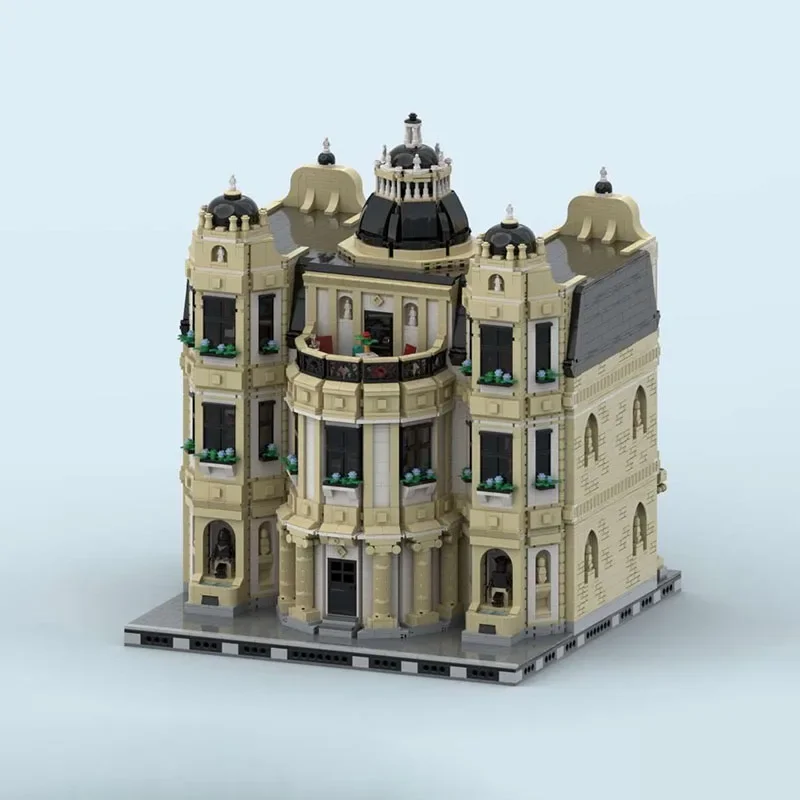 City Building Moc Building Blocks Urban center architecture Model Technology Bricks Christmas Assembly Street View Toys Gifts