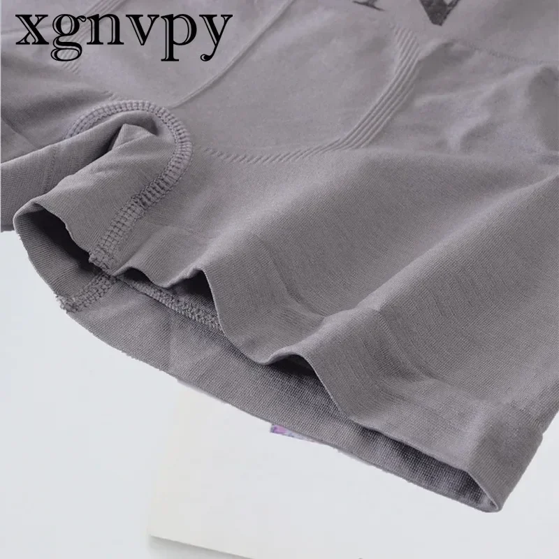 Xgnvpy-Boxer pour Homme avec Lettres Imprimées, Sous-Vêtement Doux et Respirant, Short artificiel astique, Caleçon Masculin, 2024