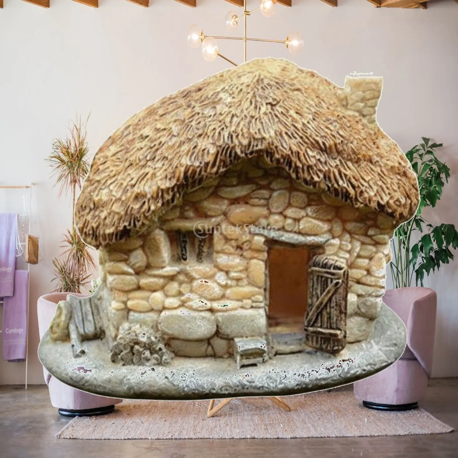 small Landscape House Ornament Nostalgic Design small Landscape Cottage Detailed Craftsmanship Miniature House Figurine for