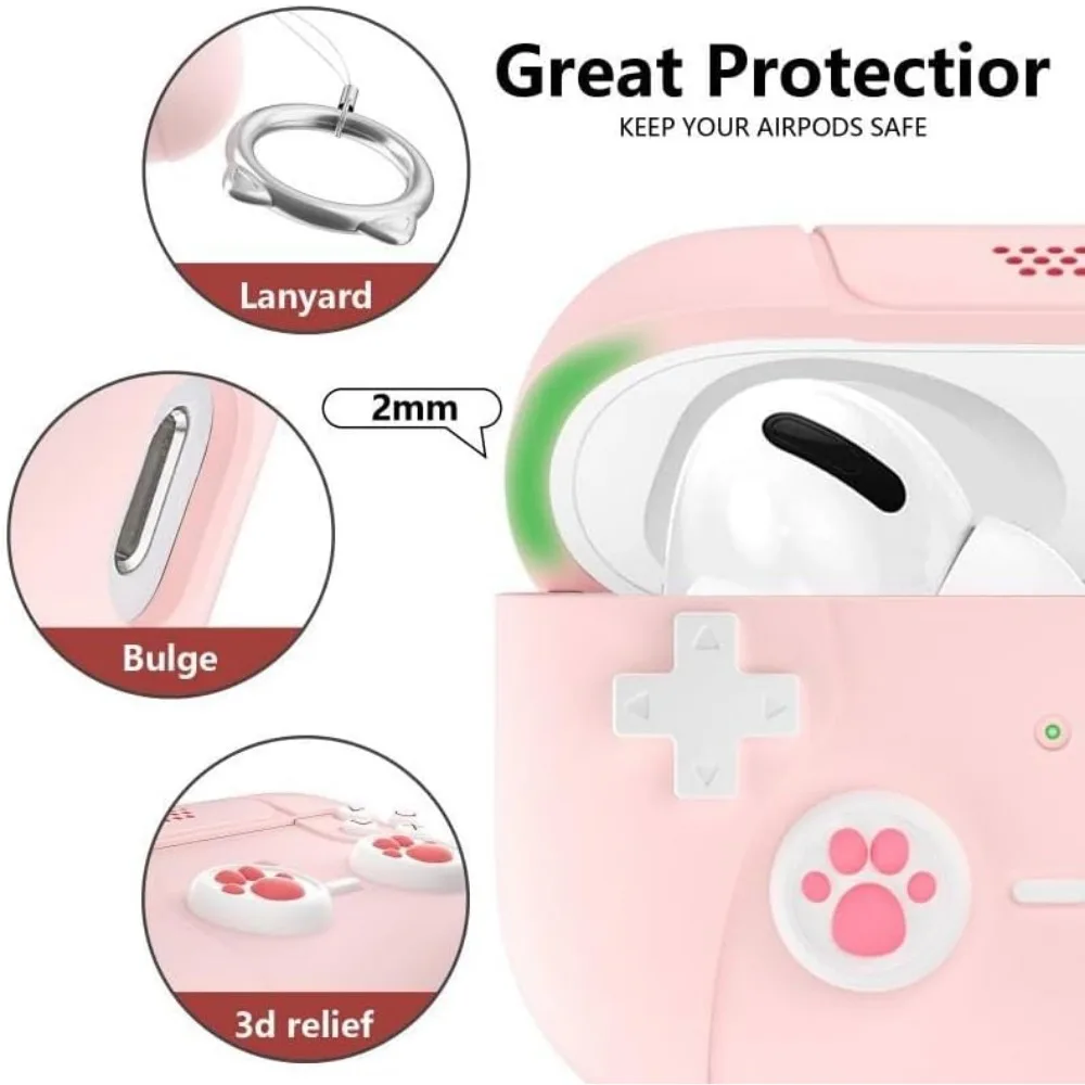 Étui mignon de chat de dessin animé 3D pour Airpods Pro 2, accessoires pour écouteurs, étui de protection en silicone souple pour Airpods 3