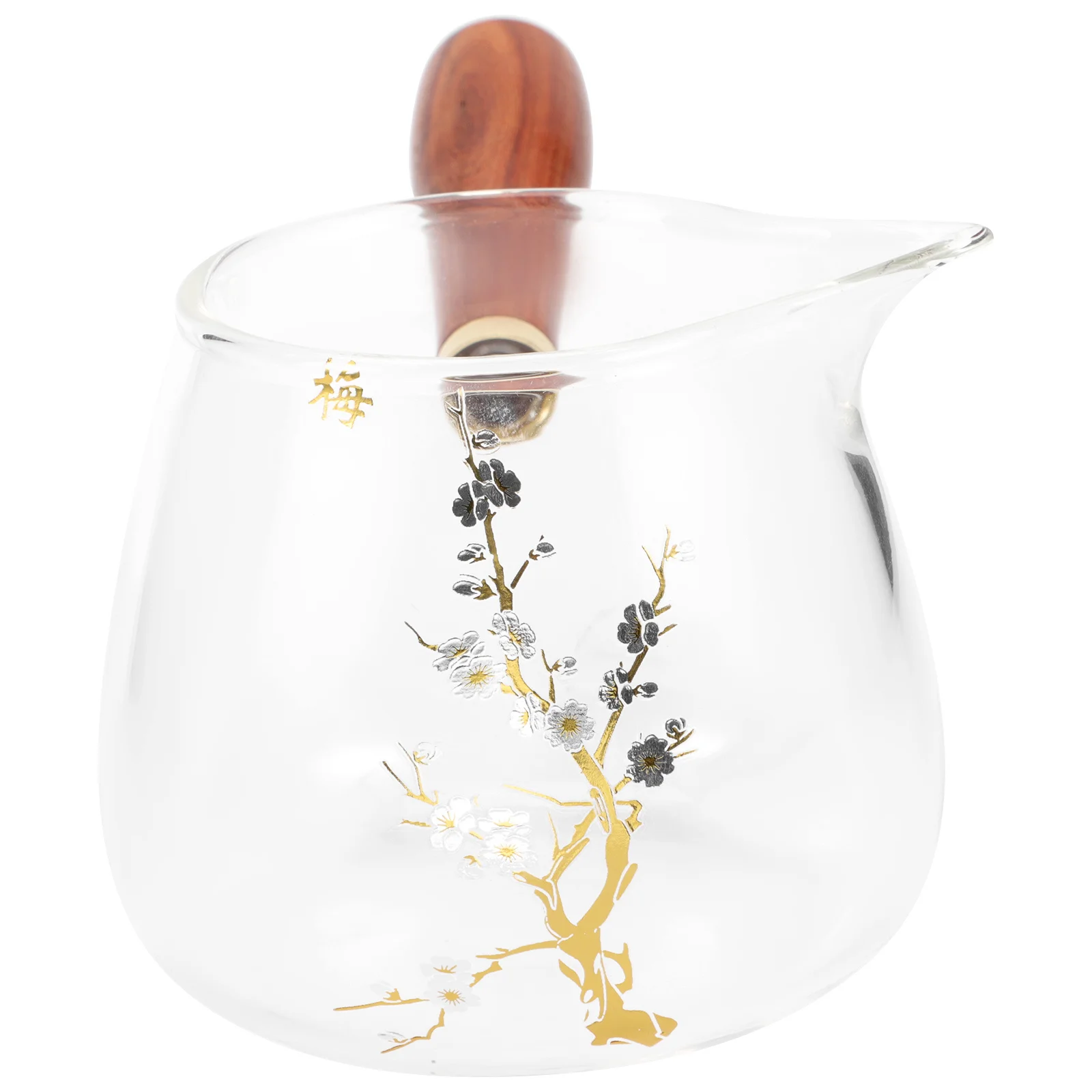 

Anti-scald-resistant Wooden Handle Milk Pull Cup Coffee Chinese Tea Clear Glass Mugs Isolation Travel Loose Leaf Fancy Cups
