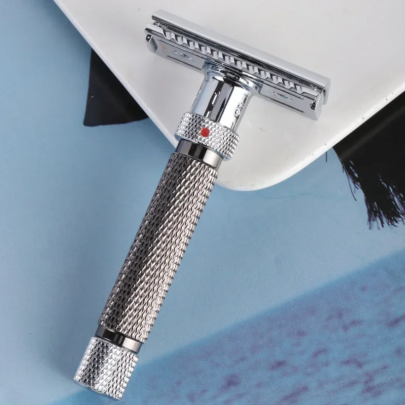 2026 Yaqi Safety Razor YAQI the Final Cut Adjustable Safety Razor for Men Chrome & Gunmetal Color Classic Shaving Tool view 4
