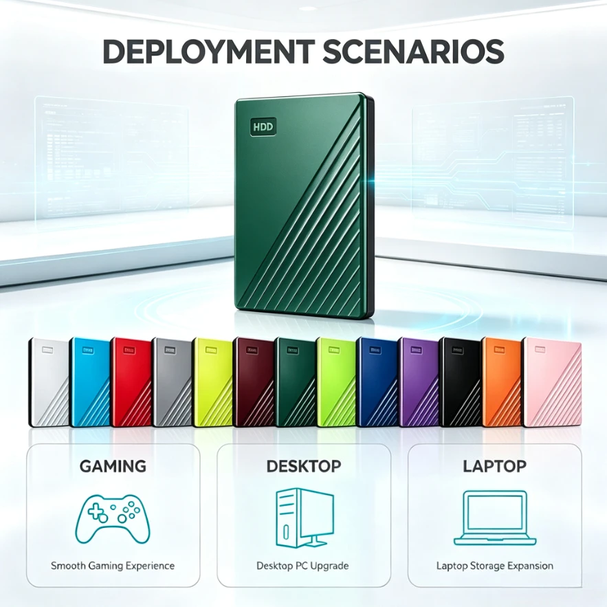 Original Portable External Purple / White / Green Hard Drive USB 3.0 Encrypted Storage Disk 500GB-4TB High Speed for Laptop
