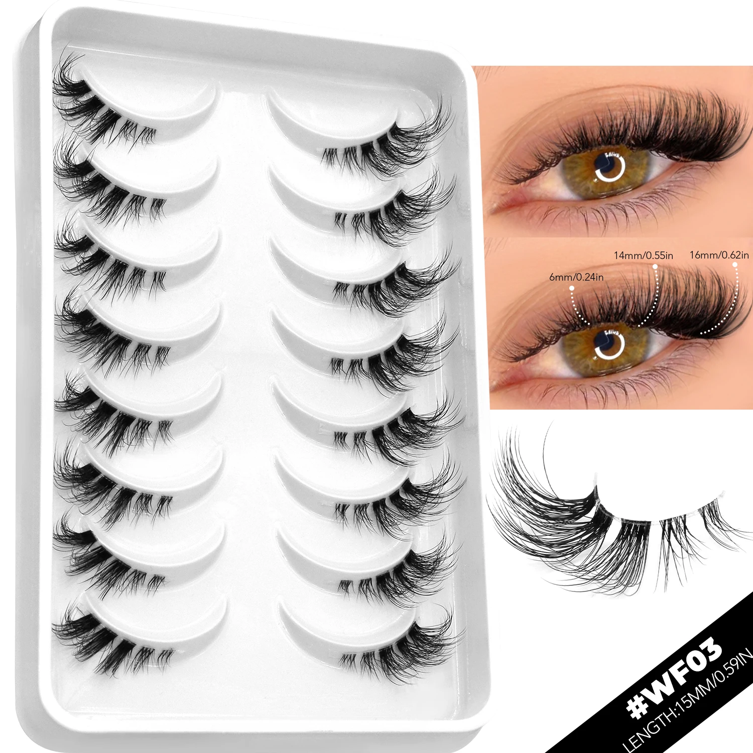 False Eyelashes Half Lashes, Cat Eye Look