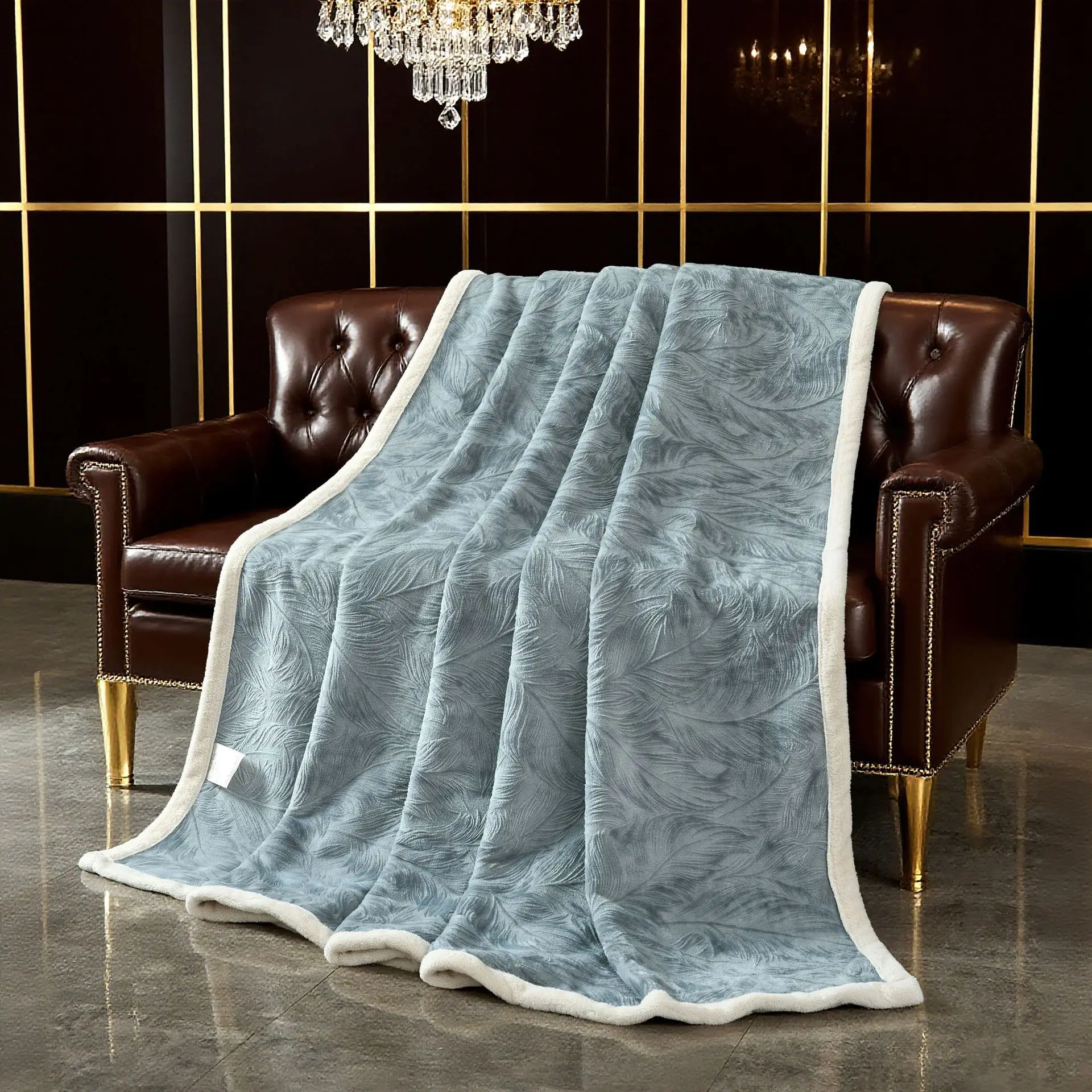 Light Luxury Autumn Winter Blanket Sofa Air Conditioning Single Double Soft Milk Fleece Blankets for Warm Sleeping Quilt