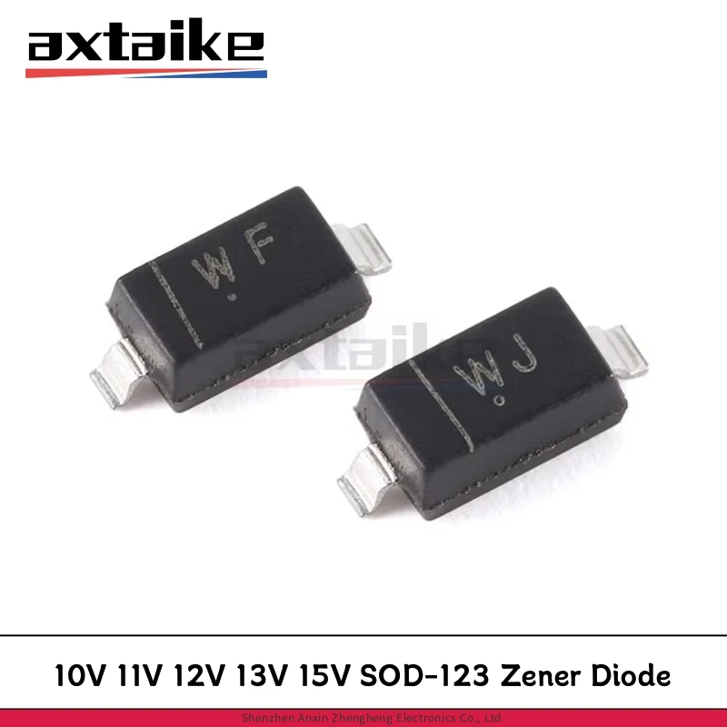 

100PCS BZT52C10 10V WF BZT52C11 11V WG BZT52C12 12V WH BZT52C13 13V WI BZT52C15 15V WJ SOD-123 1206 350mW SMD Zener Diode