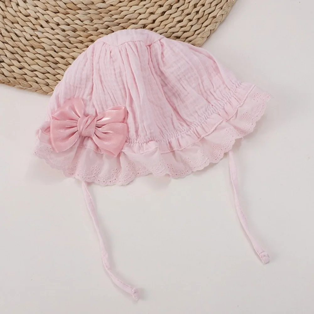 

Anti-UV Soft Lace Ruffle Hat Cotton Multiple Colors Bonnet Hat Breathable Princess Flower Cap Newborn Baby