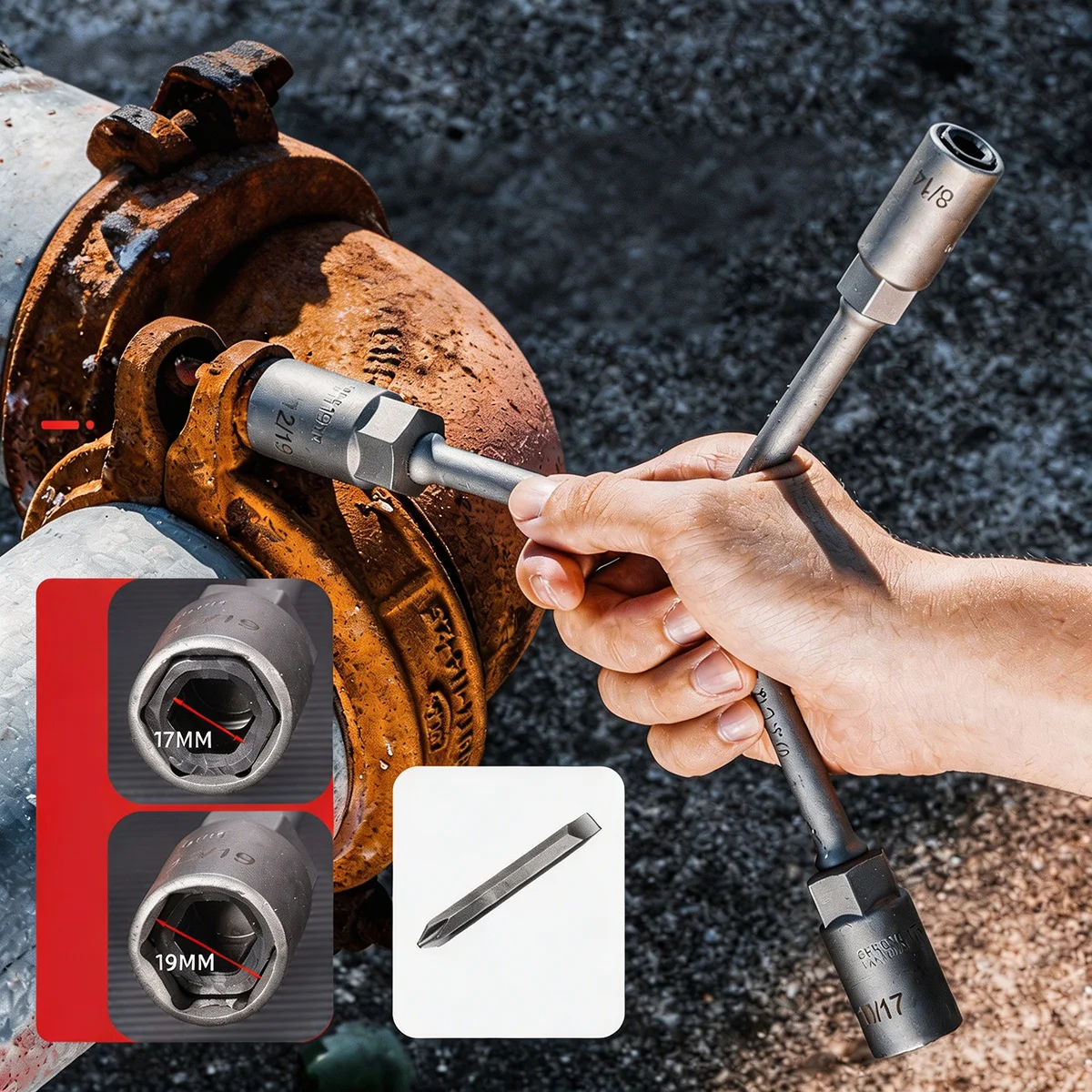 

6 In 1 Triple Head Y Type Socket Wrench Set Extended Hexagonal Spanner Universal Motorcycle Auto Repair Hand Tool Kit