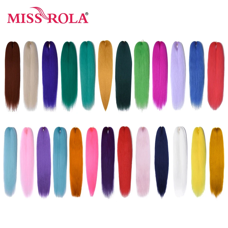 Miss Rola, venta al por mayor sintética, 6 piezas, 30 pulgadas, 28 pulgadas, 26 pulgadas, cabello trenzado Jumbo preestirado, cabello trenzado Kanekalon EZ Twist