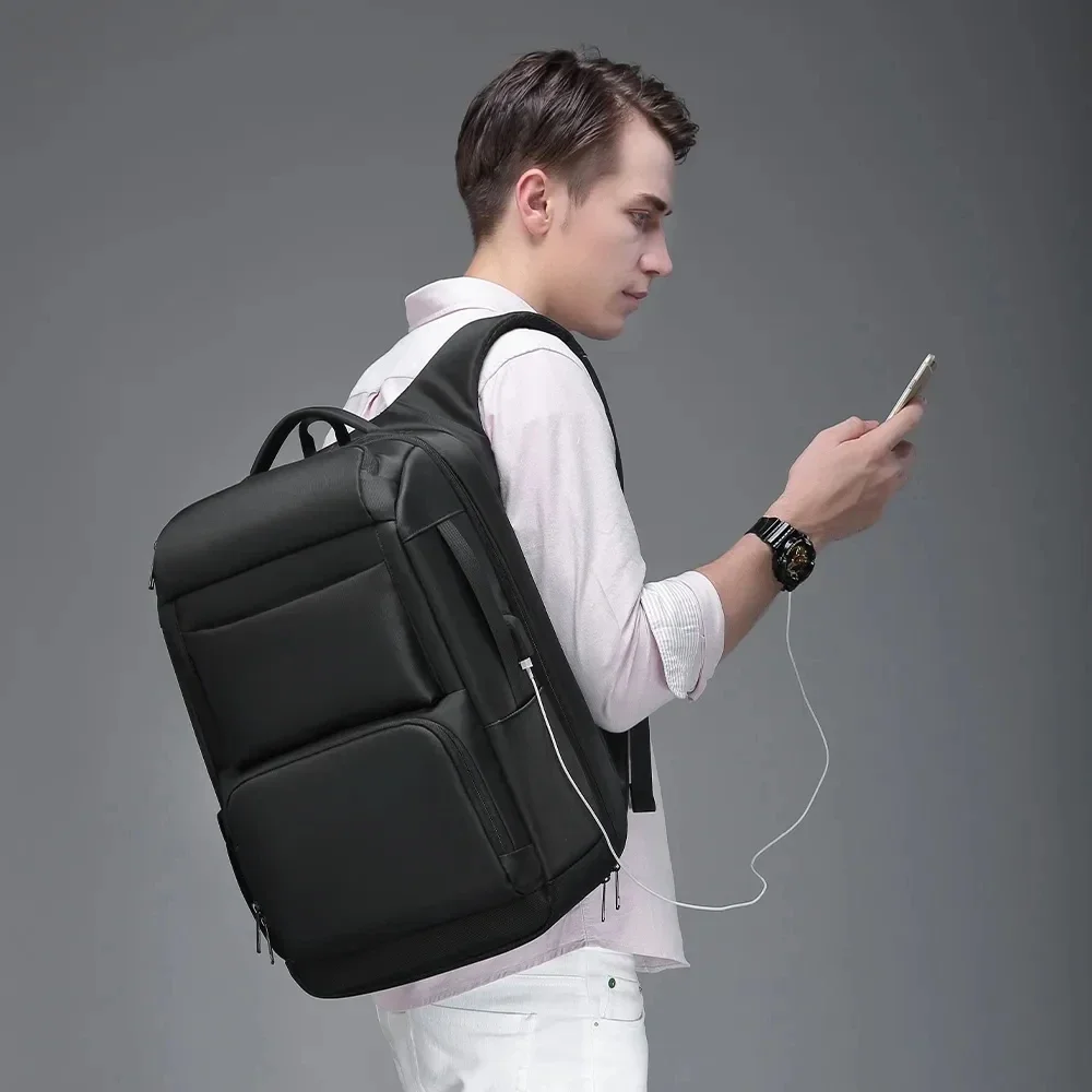 Mochila-男性用多機能大容量バックパック,USB充電ポート,ラップトップ,ランドセル