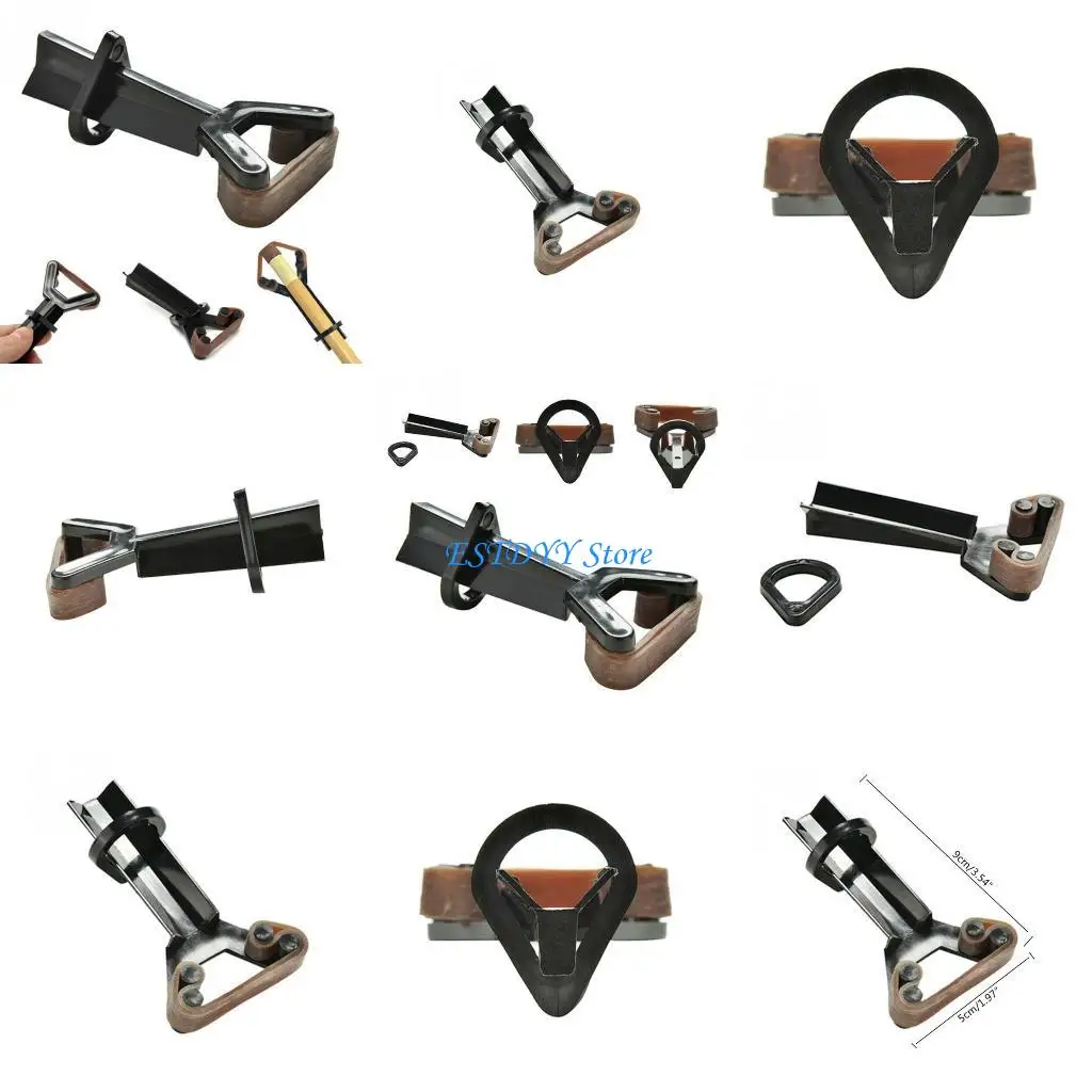 

G6DE Y-Shaped Billiard Pool Cue Tip Clamp Plastic on Fastener Repair Tools with Elastic Band for Billiard Ball Room