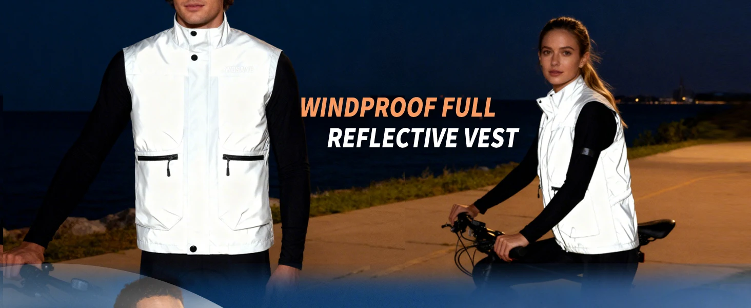 WOSAWE Hohe Sichtbarkeit Radfahren Weste Winddicht Mountainbike Jacke Ärmellose Gilet Herbst MTB Rennrad Weste ﻿ – Detail 11
