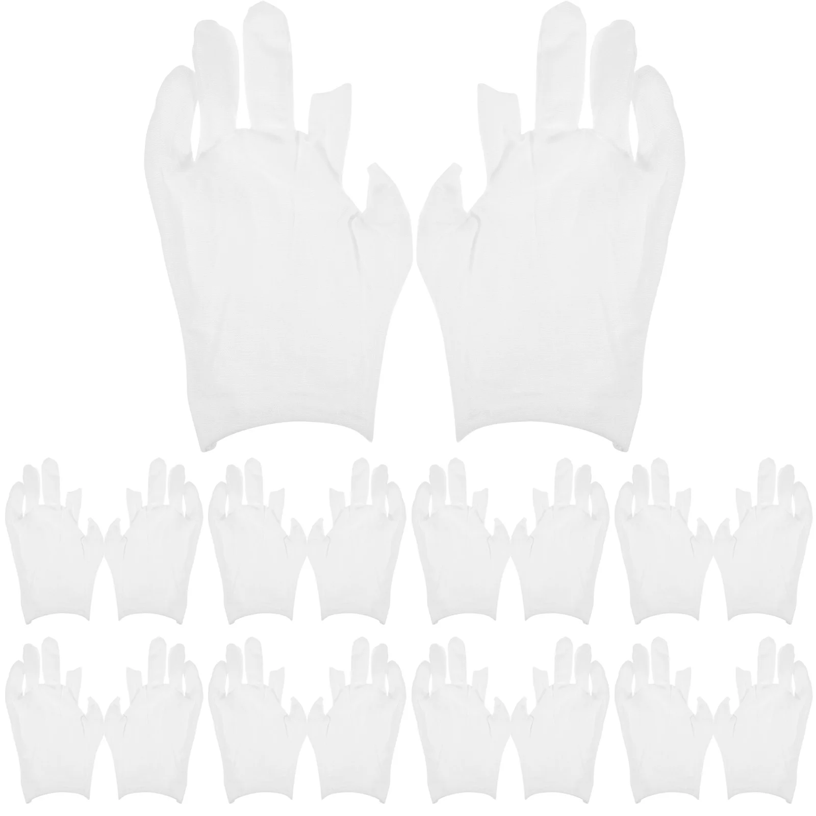 

12 Pairs Mitts White Cotton Gloves Sleep for Dry Hands Moisturizing Housework Men Working Miss