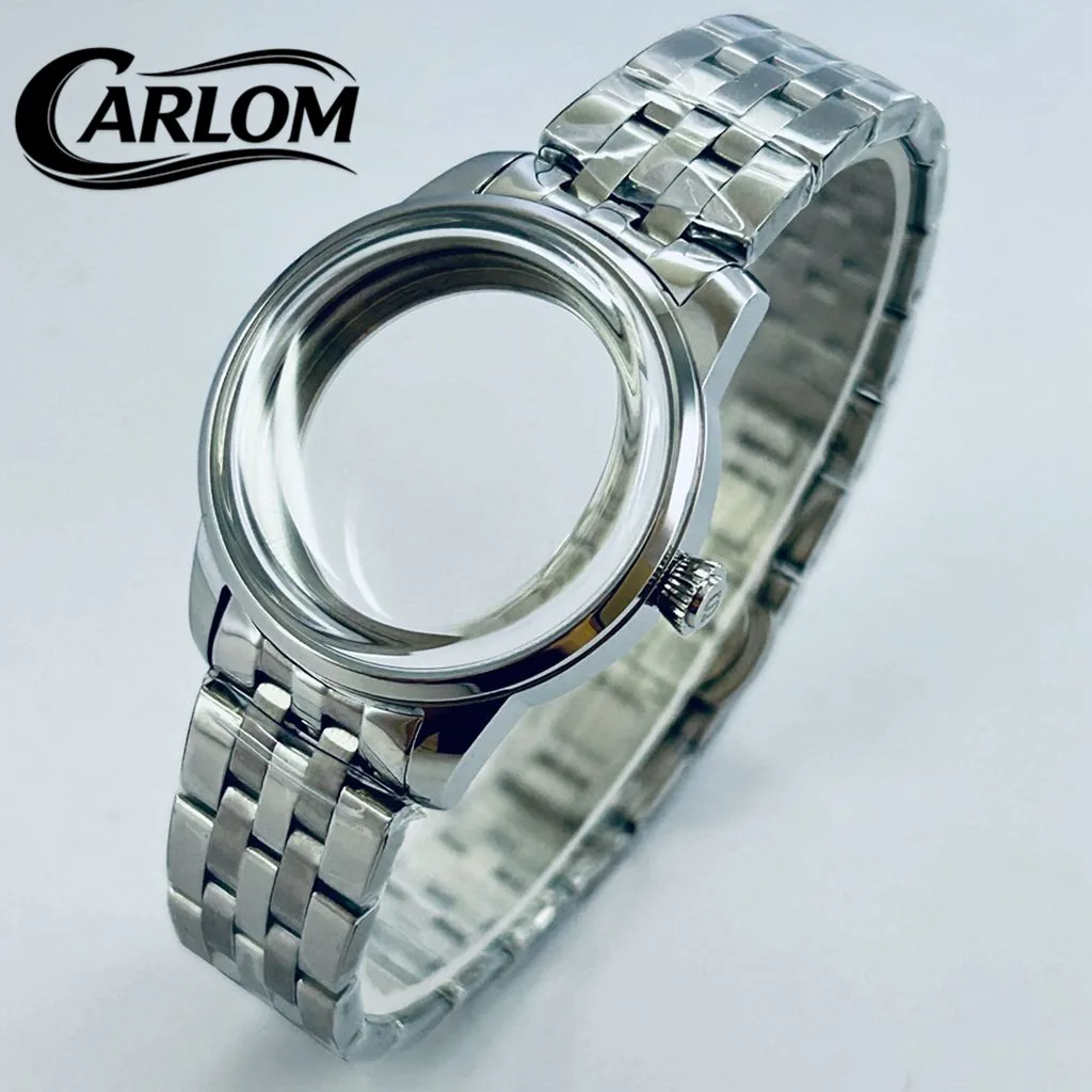 

Корпус для часов NH 33 мм для механизмов NH34, NH35, NH36, NH38, NH39, NH70, NH72, с арочным стеклом, серебристый, полированный, для женских часов, запчасти для часов